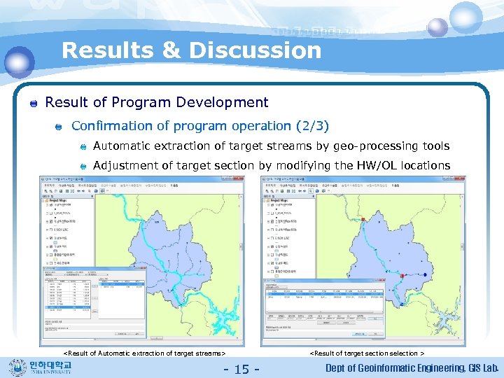 Results & Discussion Result of Program Development Confirmation of program operation (2/3) Automatic extraction