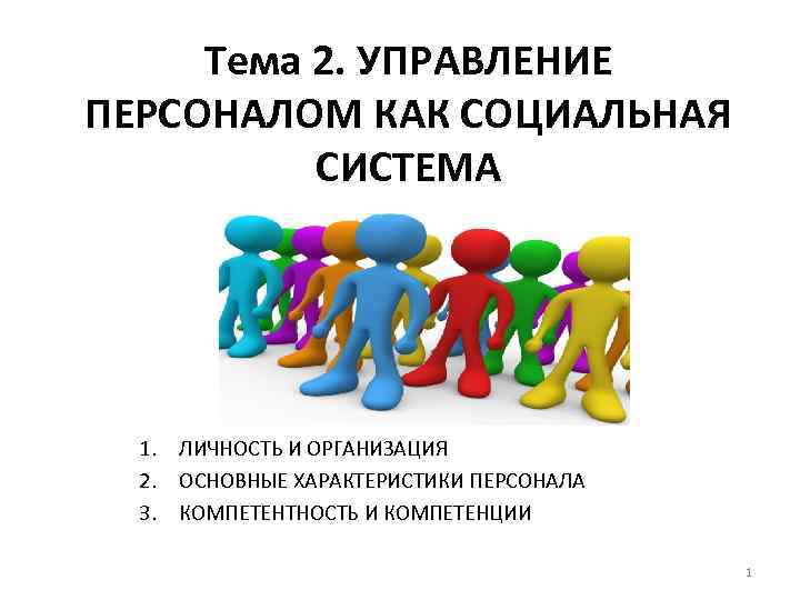 Тема 2. УПРАВЛЕНИЕ ПЕРСОНАЛОМ КАК СОЦИАЛЬНАЯ СИСТЕМА 1. ЛИЧНОСТЬ И ОРГАНИЗАЦИЯ 2. ОСНОВНЫЕ ХАРАКТЕРИСТИКИ