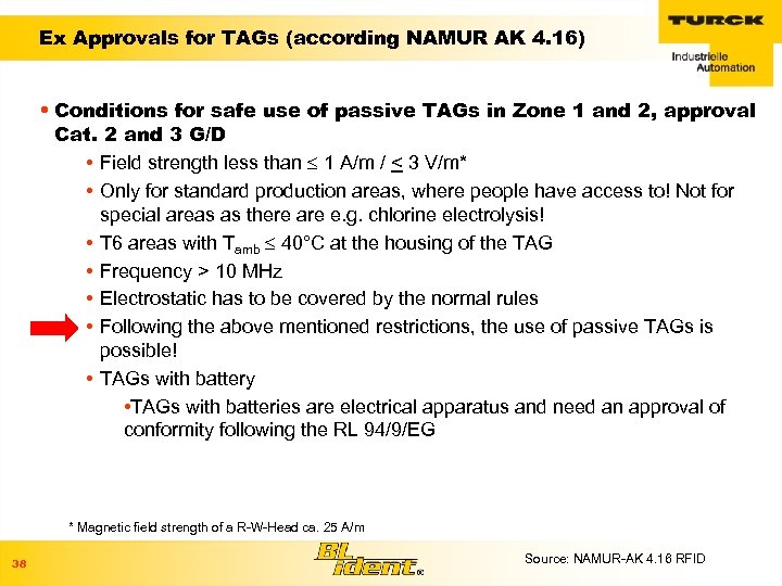 Ex Approvals for TAGs (according NAMUR AK 4. 16) • Conditions for safe use