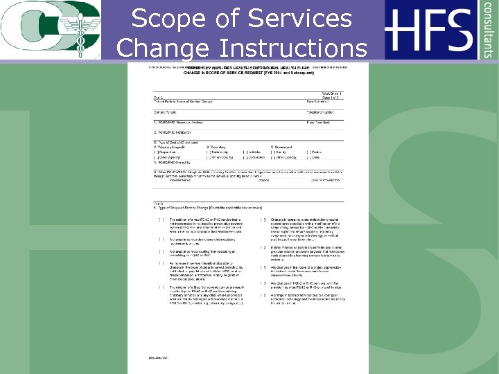 Scope of Services Change Instructions 