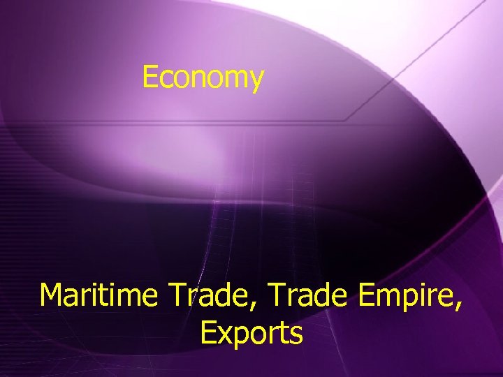 Economy Maritime Trade, Trade Empire, Exports 