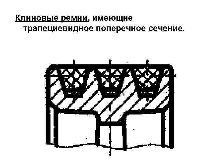 Клиновые ремни, имеющие трапециевидное поперечное сечение. 