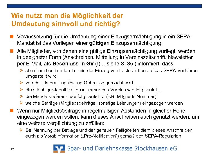 Wie nutzt man die Möglichkeit der Umdeutung sinnvoll und richtig? Voraussetzung für die Umdeutung
