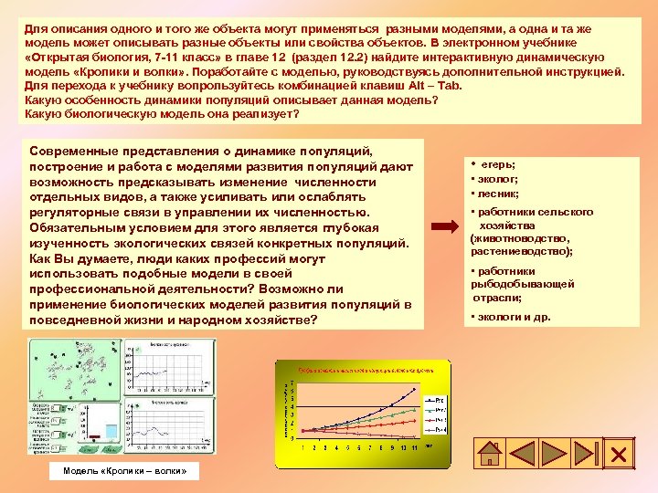Для описания одного и того же объекта могут применяться разными моделями, а одна и