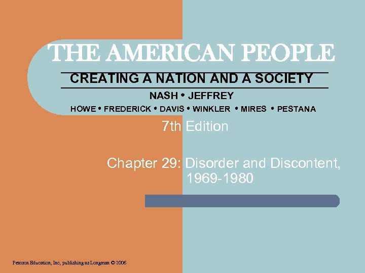 THE AMERICAN PEOPLE CREATING A NATION AND A SOCIETY NASH JEFFREY HOWE FREDERICK DAVIS