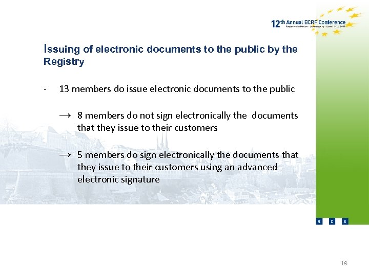 Issuing of electronic documents to the public by the Registry - 13 members do