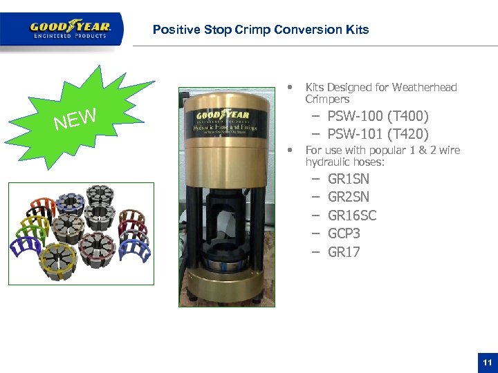 Positive Stop Crimp Conversion Kits • Kits Designed for Weatherhead Crimpers – PSW-100 (T