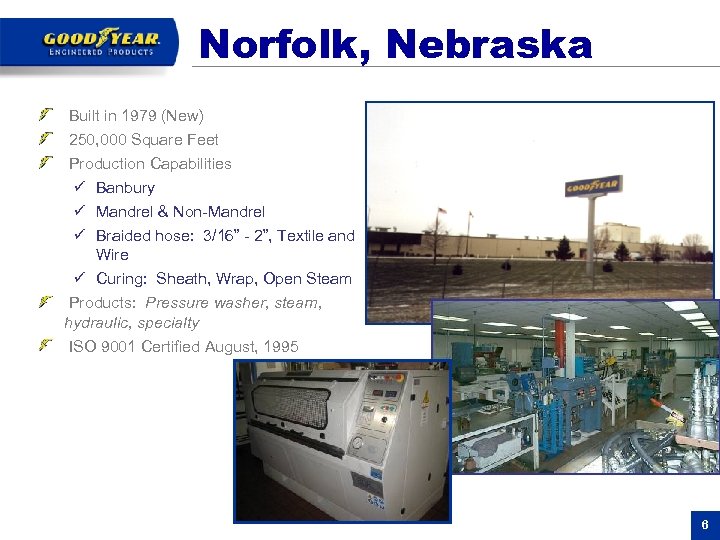 Norfolk, Nebraska Built in 1979 (New) 250, 000 Square Feet Production Capabilities ü Banbury