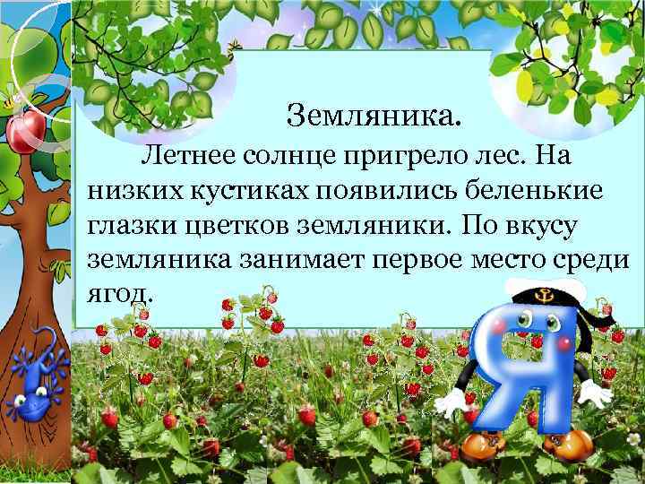 Земляника. Летнее солнце пригрело лес. На низких кустиках появились беленькие глазки цветков земляники. По