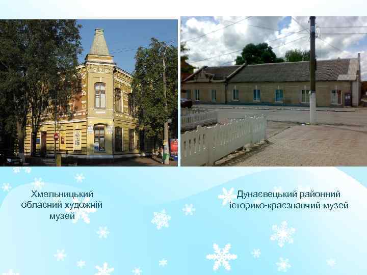 Хмельницький обласний художній музей Дунаєвецький районний історико-краєзнавчий музей 