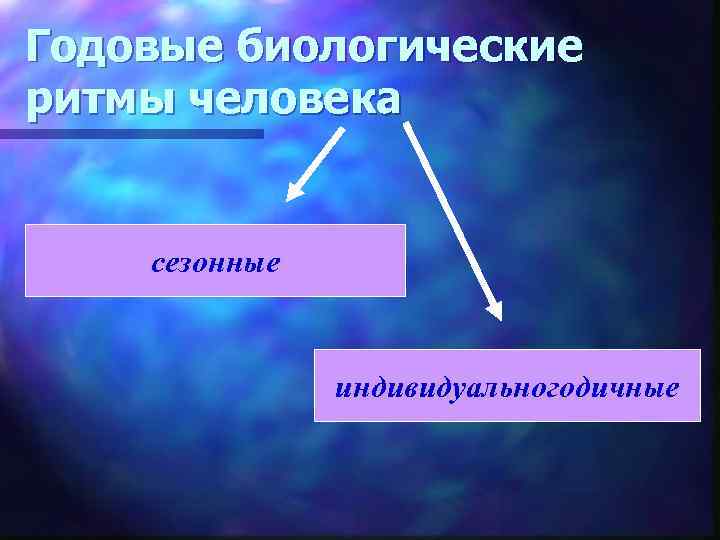 Годовые биологические ритмы человека сезонные индивидуальногодичные 