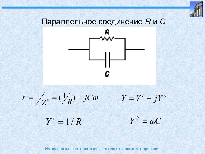 Параллельное соединение R и С Импедансная спектроскопия электролитических материалов 