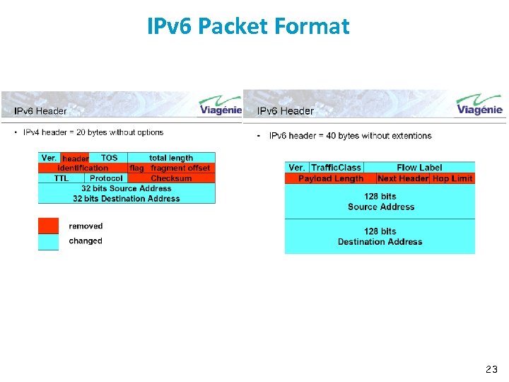 IPv 6 Packet Format 23 