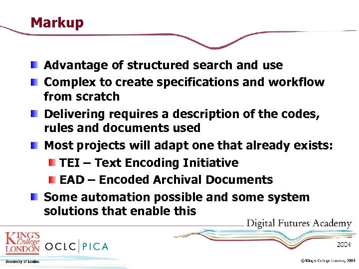 Markup Advantage of structured search and use Complex to create specifications and workflow from