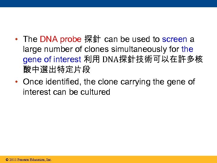  • The DNA probe 探針 can be used to screen a large number