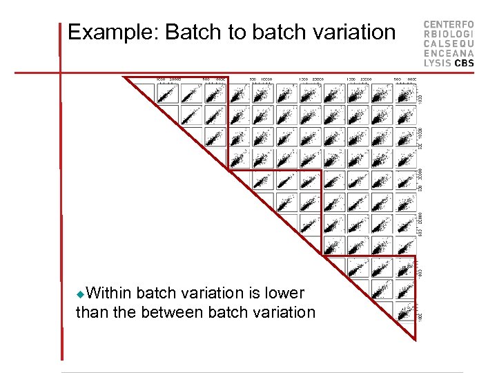Example: Batch to batch variation Within batch variation is lower than the between batch