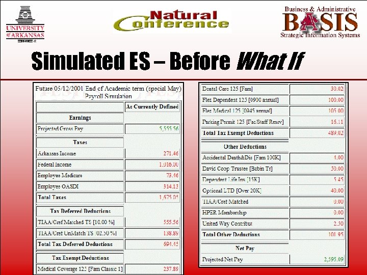 Simulated ES – Before What If 