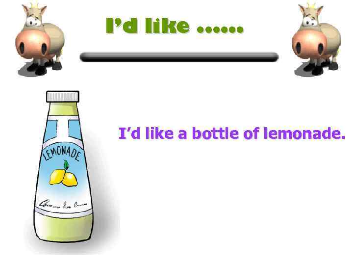 I’d like. . . I’d like a bottle of lemonade. 