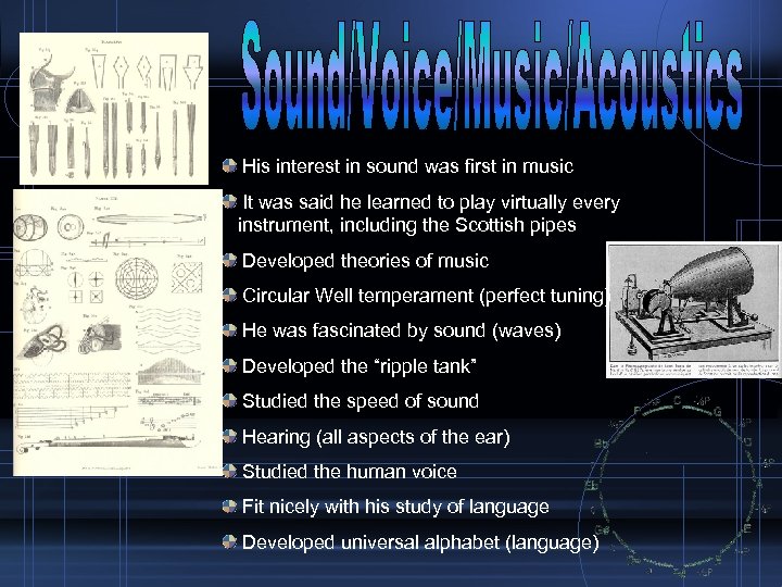  His interest in sound was first in music It was said he learned