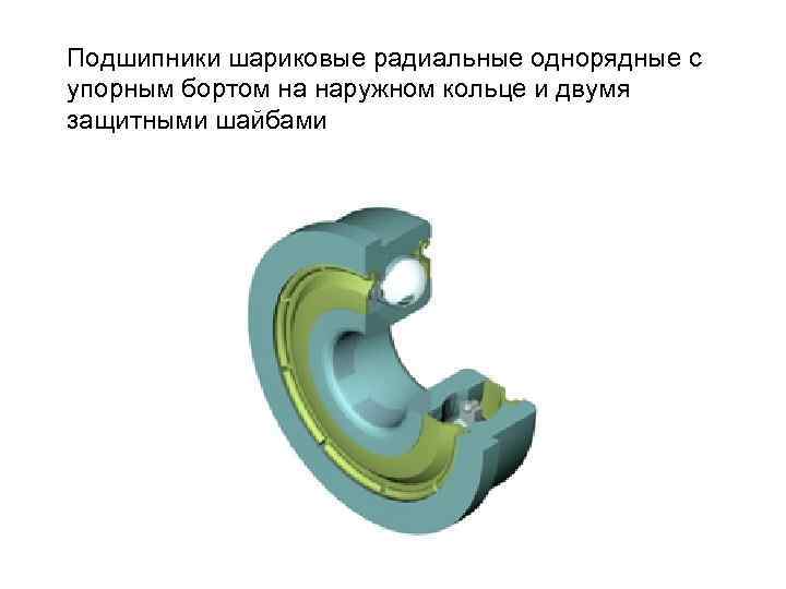 Подшипники шариковые радиальные однорядные с упорным бортом на наружном кольце и двумя защитными шайбами