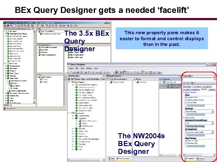 BEx Query Designer gets a needed ‘facelift’ The 3. 5 x BEx Query Designer