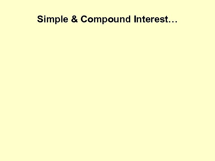 Simple & Compound Interest… 