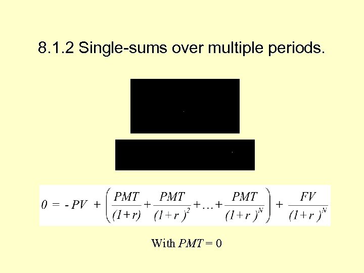 8. 1. 2 Single-sums over multiple periods. With PMT = 0 