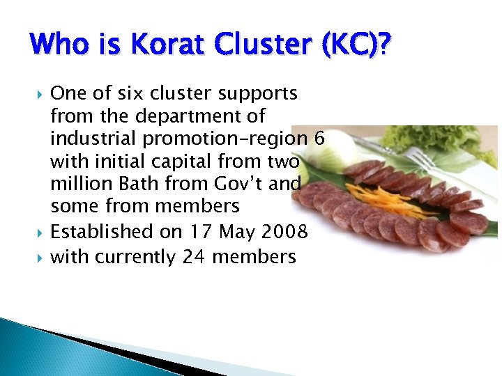 Who is Korat Cluster (KC)? One of six cluster supports from the department of