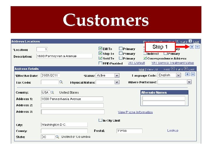 Customers Step 1 