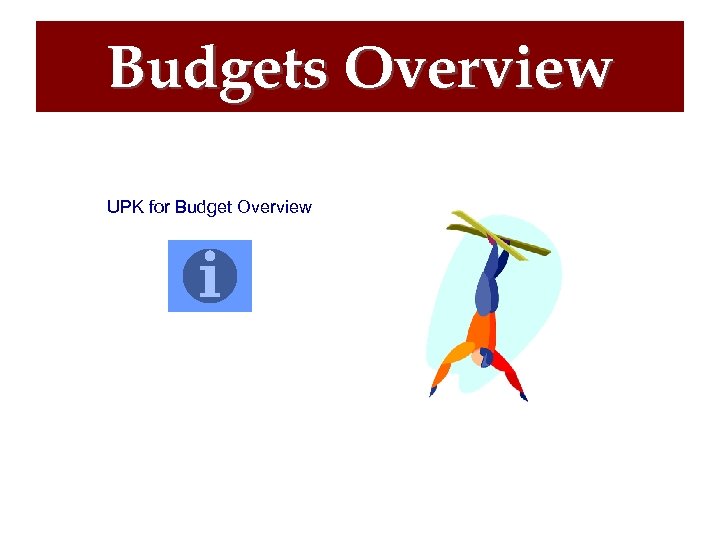 Budgets Overview UPK for Budget Overview 