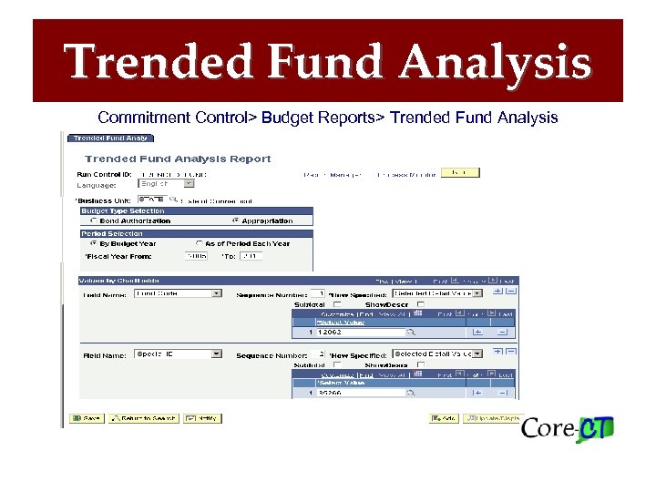 Trended Fund Analysis Commitment Control> Budget Reports> Trended Fund Analysis 