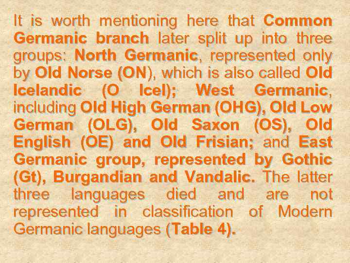 It is worth mentioning here that Common Germanic branch later split up into three