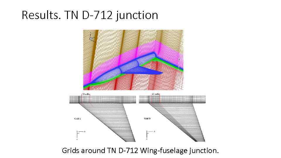 Results. TN D-712 junction Grids around TN D-712 Wing-fuselage junction. 