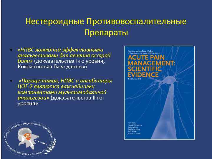 Нестероидные Противовоспалительные Препараты • «НПВС являются эффективными анальгетиками для лечения острой боли» (доказательства I-го