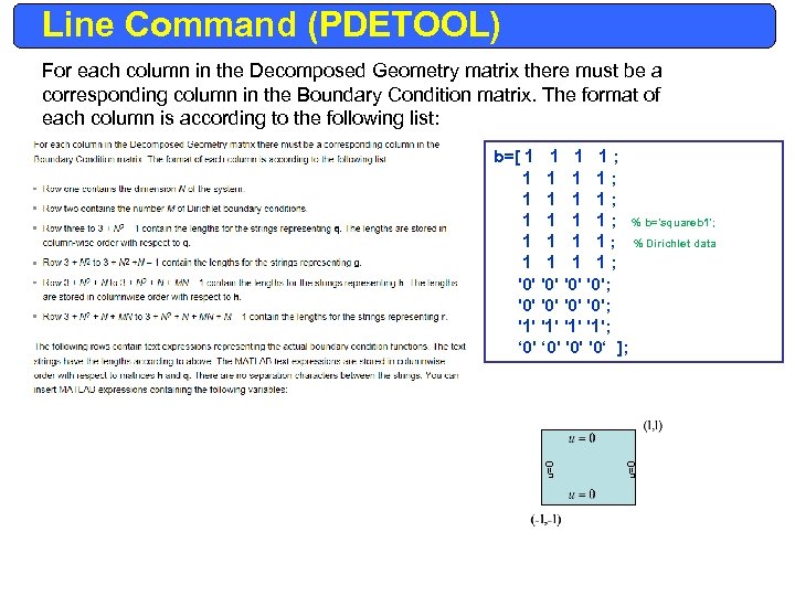 Line Command (PDETOOL) For each column in the Decomposed Geometry matrix there must be