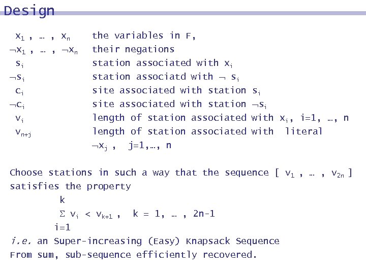 Design x 1 , … , xn x 1 , … , xn si