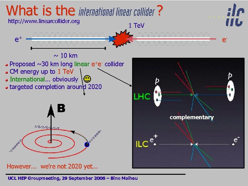 What is the http: //www. linearcollider. org ? 1 Te. V e+ e- ~