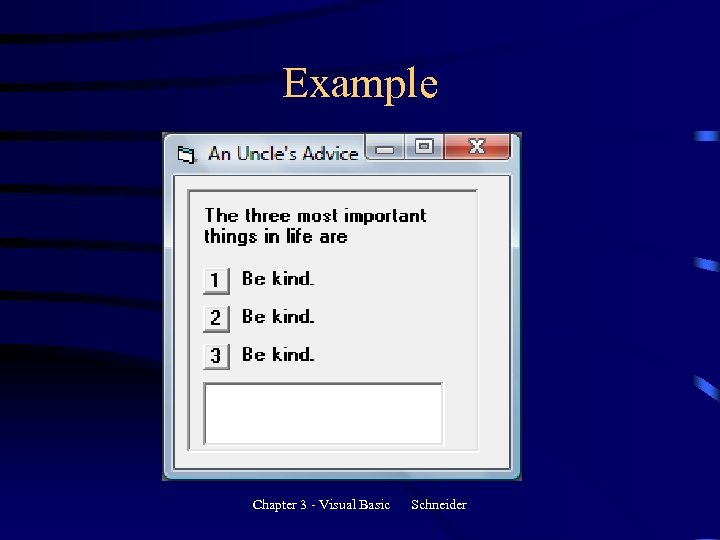 Example Chapter 3 - Visual Basic Schneider 