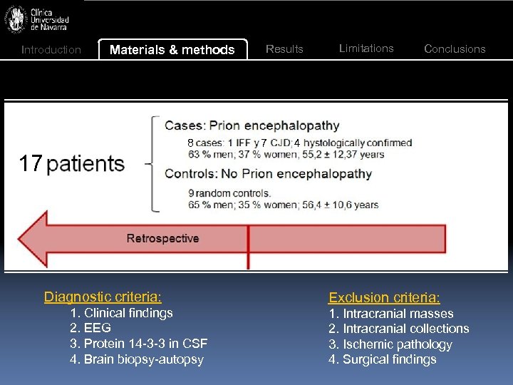 Introduction Materials & methods 8 17 17 Results Limitations Conclusions 4 Study 7 Hypotheses: