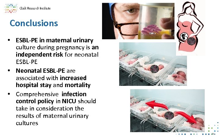 Conclusions • ESBL-PE in maternal urinary culture during pregnancy is an independent risk for