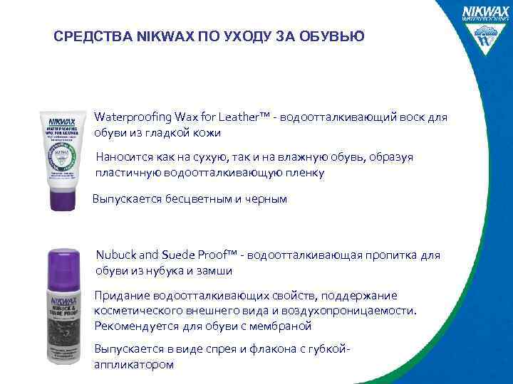 СРЕДСТВА NIKWAX ПО УХОДУ ЗА ОБУВЬЮ Waterproofing Wax for Leather™ - водоотталкивающий воск для