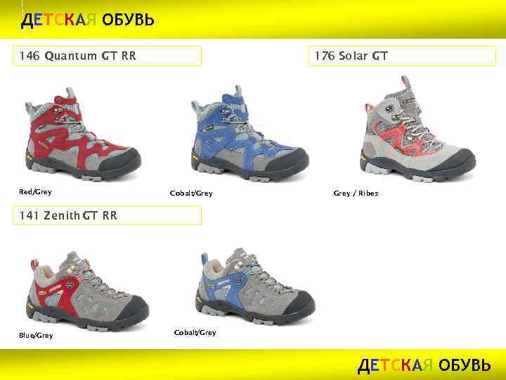 ДЕТСКАЯ ОБУВЬ 146 Quantum GT RR Red/Grey 176 Solar GT Cobalt/Grey / Ribes 141