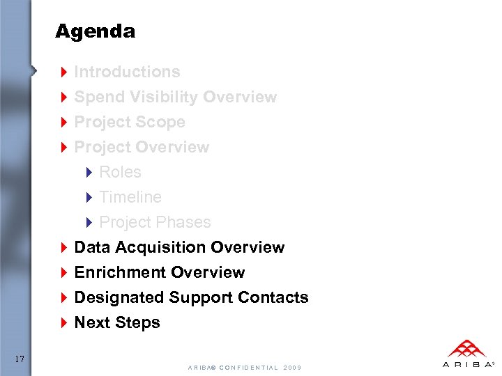 Agenda 4 Introductions 4 Spend Visibility Overview 4 Project Scope 4 Project Overview 4