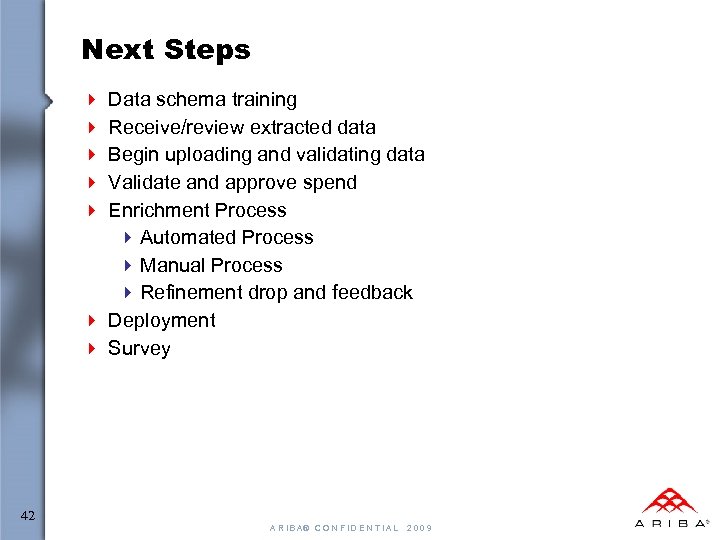 Next Steps Data schema training Receive/review extracted data Begin uploading and validating data Validate