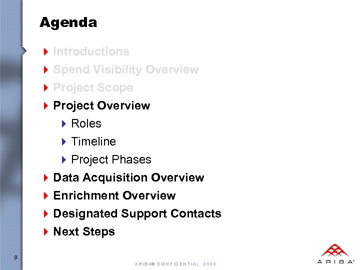 Agenda 4 Introductions 4 Spend Visibility Overview 4 Project Scope 4 Project Overview 4