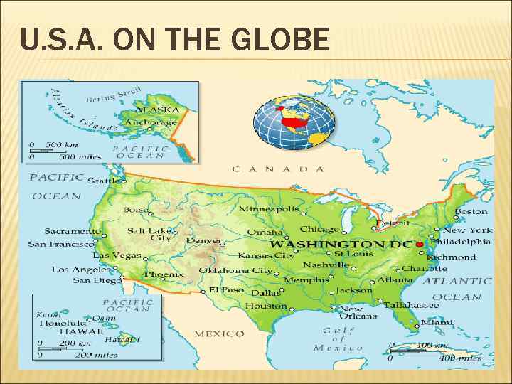 U. S. A. ON THE GLOBE 