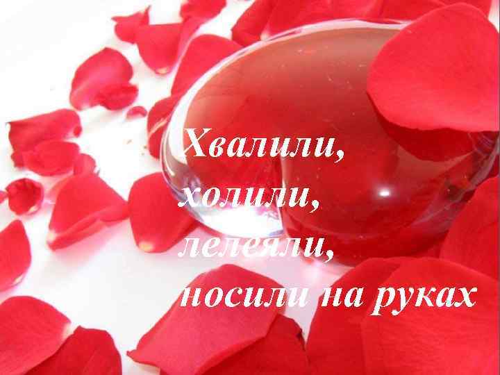 Хвалили, холили, лелеяли, носили на руках 