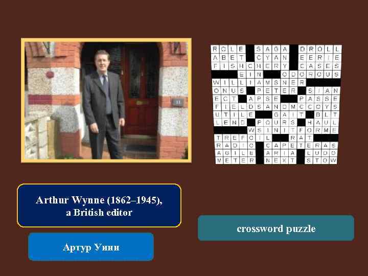 Arthur Wynne (1862– 1945), a British editor crossword puzzle Артур Уинн 