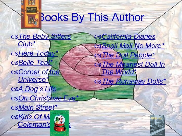 Books By This Author The Baby-Sitters Club* Here Today* Belle Teal* Corner of the