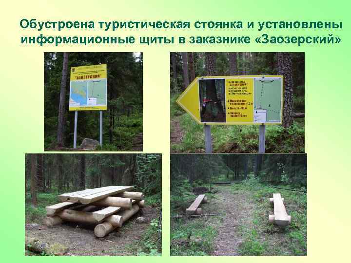 Обустроена туристическая стоянка и установлены информационные щиты в заказнике «Заозерский» 